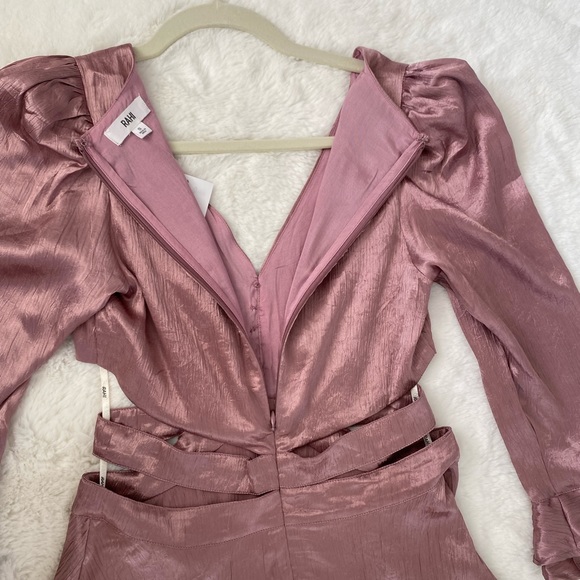 NWT Rahi Luster Cutout Mini Dress in Antique Rose | Metallic Pink | Nordstrom - Picture 10 of 16